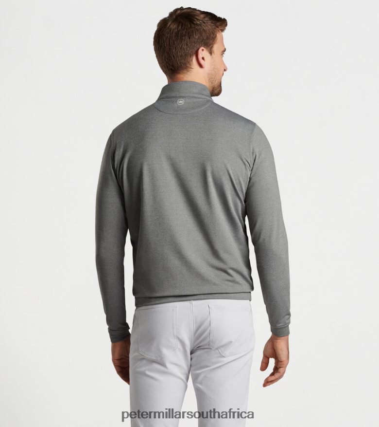 Grey Men Peter Millar Perth Melange Performance Quarter-Zip Apparel B62P4F664