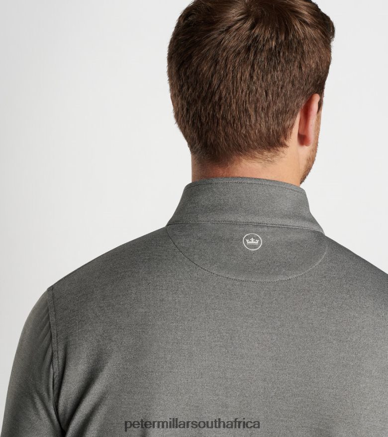 Grey Men Peter Millar Perth Melange Performance Quarter-Zip Apparel B62P4F664