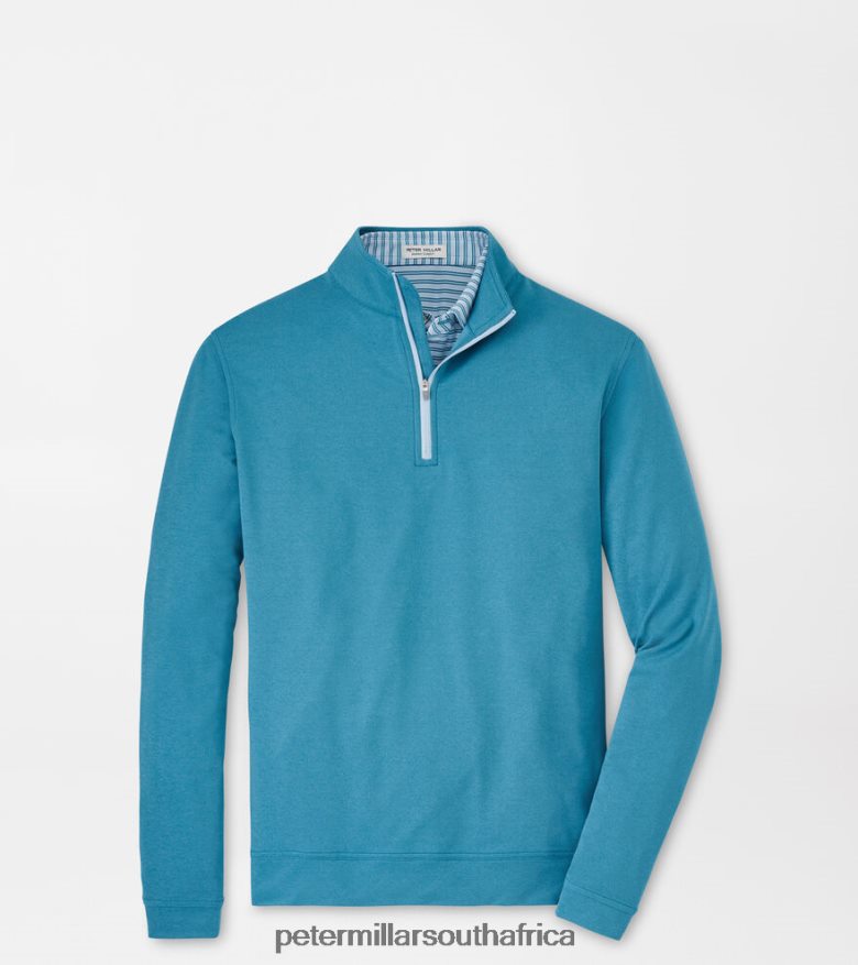 Jasper Blue Men Peter Millar Perth Melange Performance Quarter-Zip Apparel B62P4F760