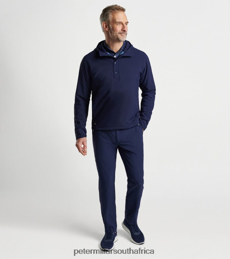 Navy Men Peter Millar Approach Insulated Half-Snap Hoodie Apparel B62P4F681