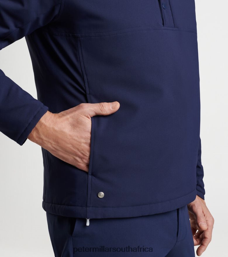 Navy Men Peter Millar Approach Insulated Half-Snap Hoodie Apparel B62P4F681