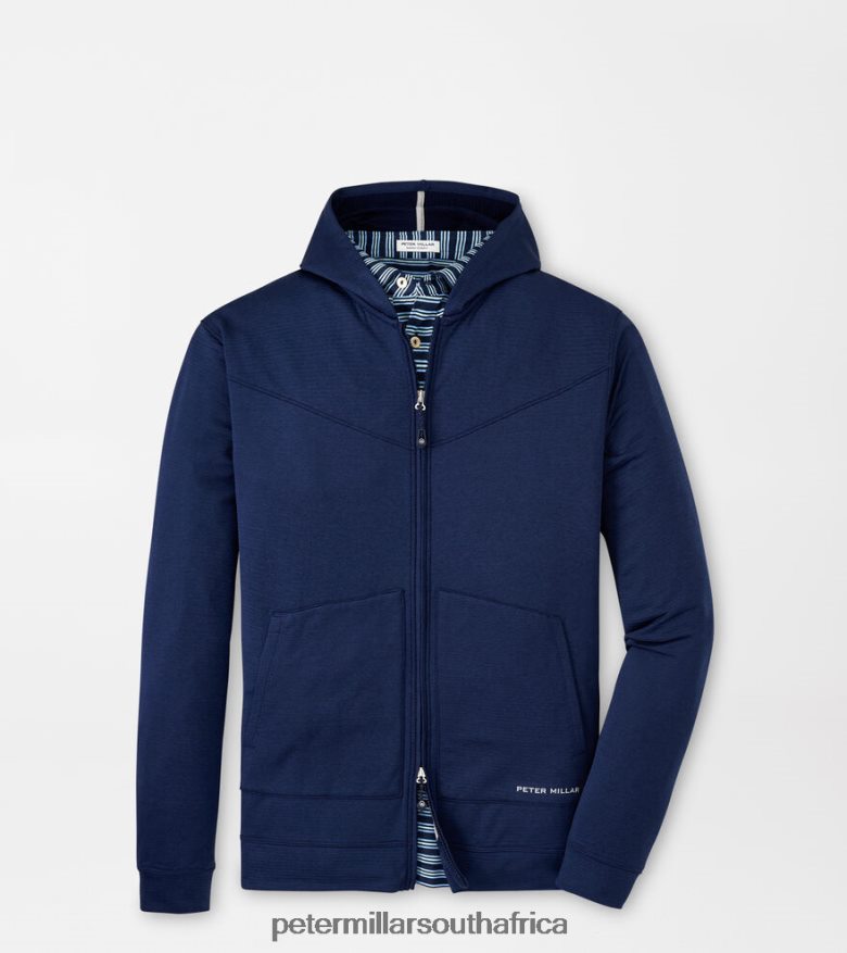 Navy Men Peter Millar Beaumont Performance Full-Zip Hoodie Apparel B62P4F671