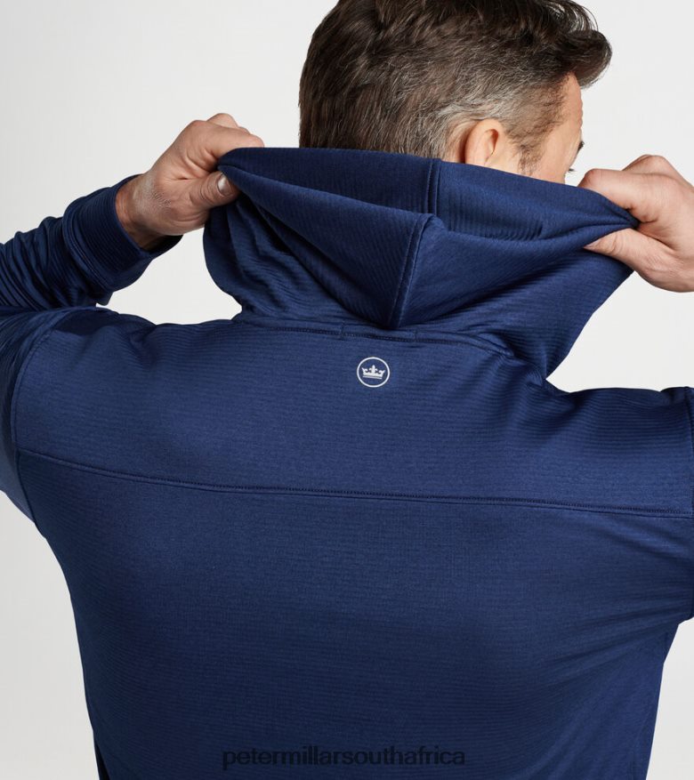 Navy Men Peter Millar Beaumont Performance Full-Zip Hoodie Apparel B62P4F671