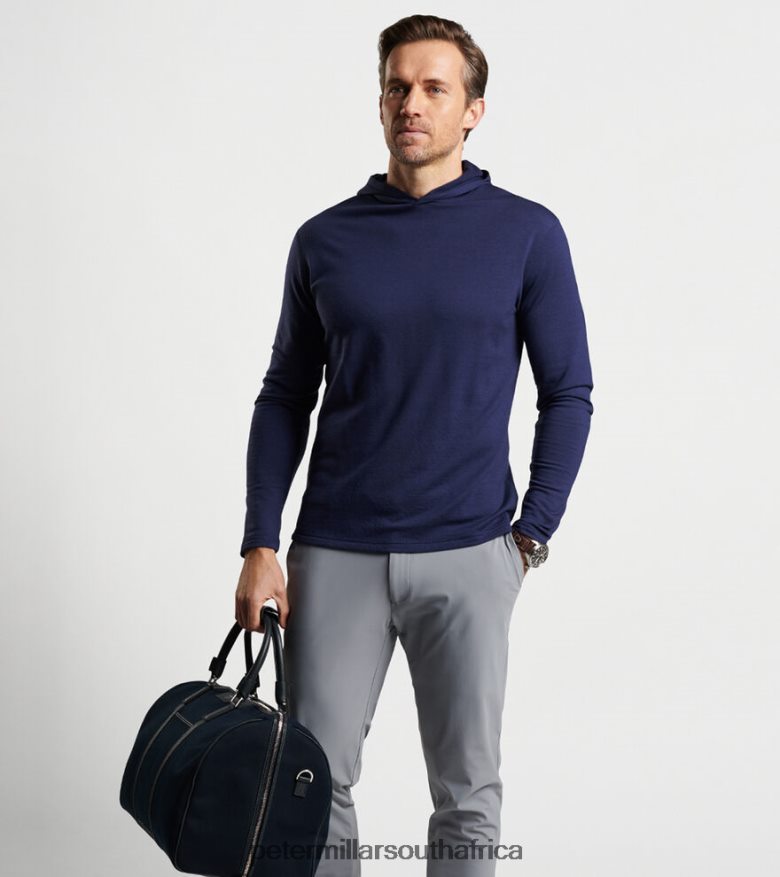 Navy Men Peter Millar Excursionist Flex Vantage Hoodie Apparel B62P4F695