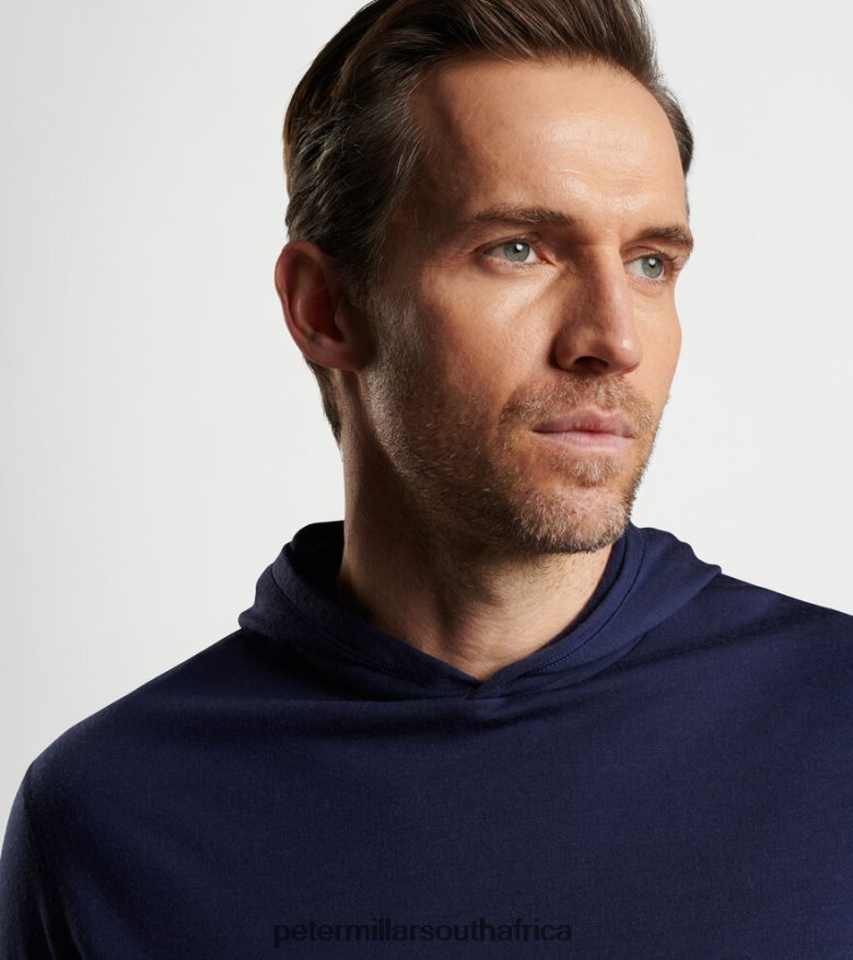 Navy Men Peter Millar Excursionist Flex Vantage Hoodie Apparel B62P4F695