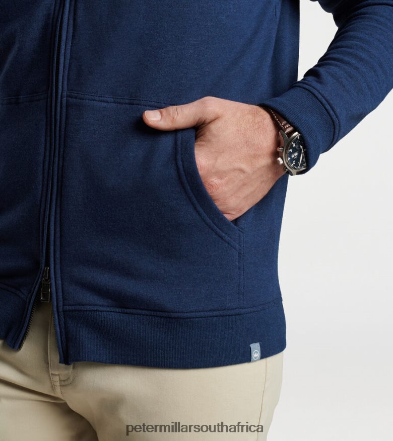 Navy Men Peter Millar Lava Wash Full-Zip Hoodie Apparel B62P4F770
