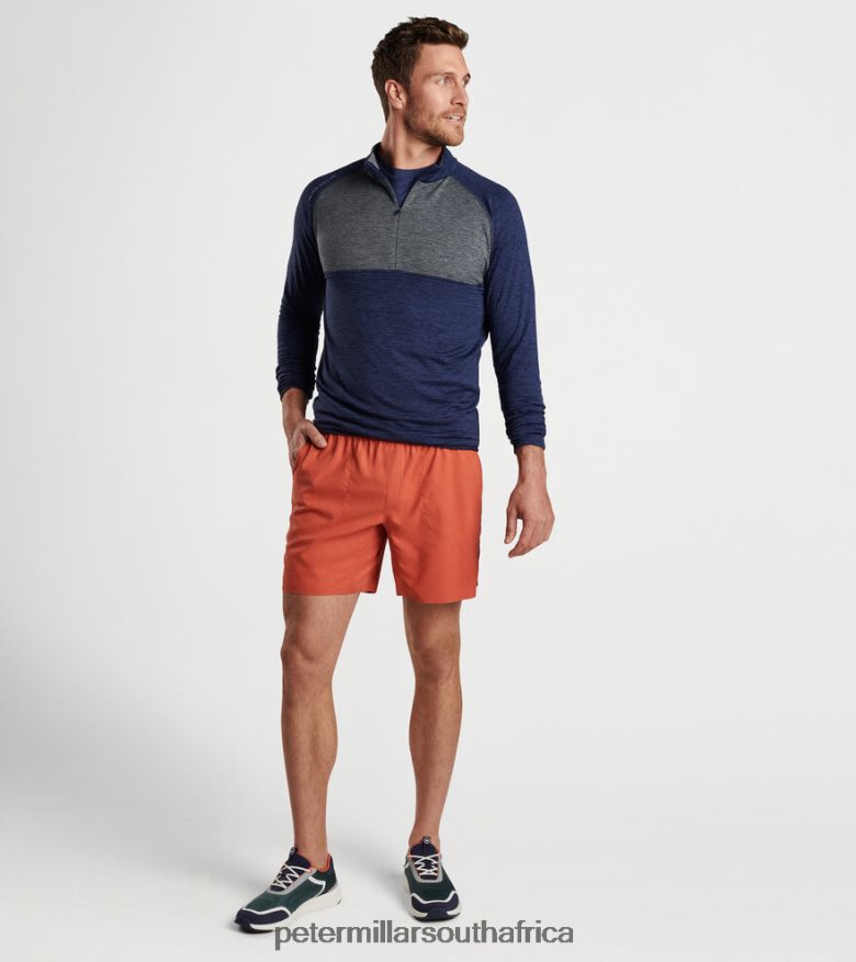 Navy Men Peter Millar Maven Color Block Performance Quarter-Zip Apparel B62P4F788