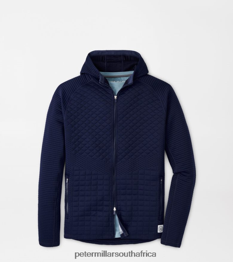 Navy Men Peter Millar Orion Performance Quilted Hoodie Apparel B62P4F778