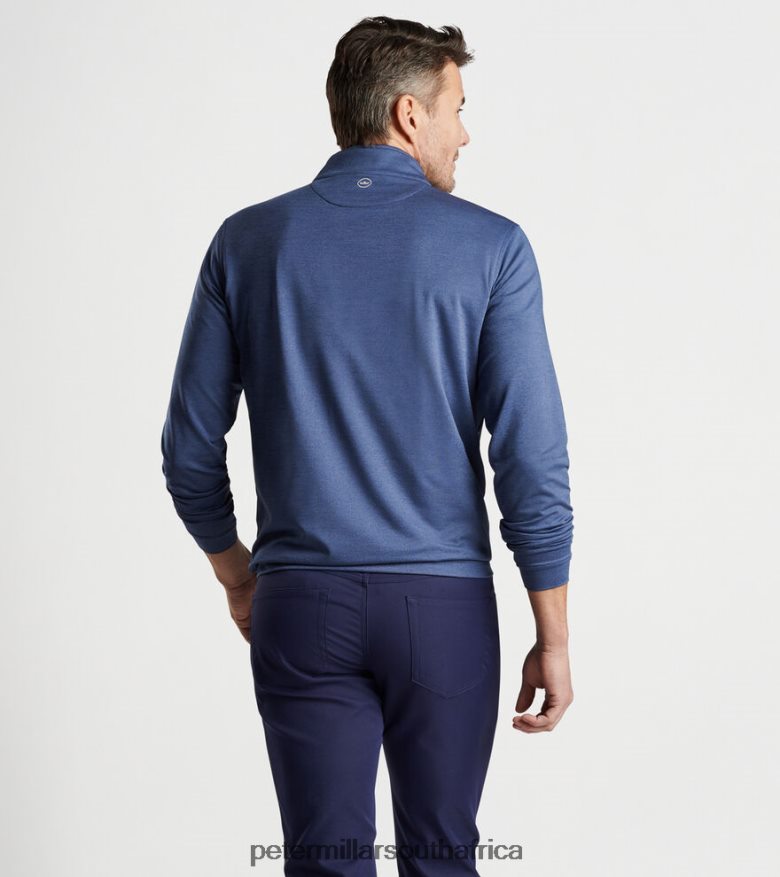 Navy Men Peter Millar Perth Melange Performance Quarter-Zip Apparel B62P4F663