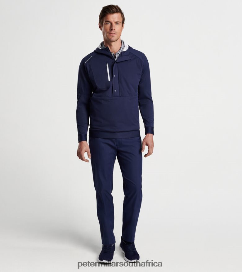 Navy Men Peter Millar Weld Half Snap Hoodie Apparel B62P4F795