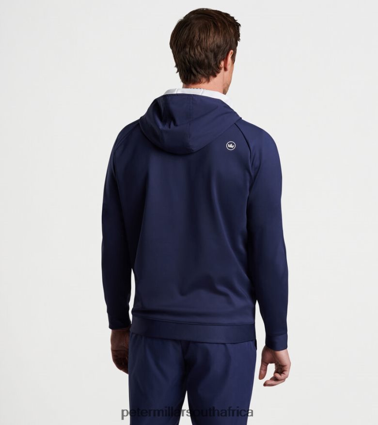 Navy Men Peter Millar Weld Half Snap Hoodie Apparel B62P4F795