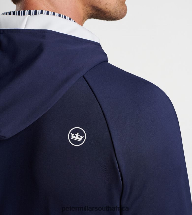 Navy Men Peter Millar Weld Half Snap Hoodie Apparel B62P4F795