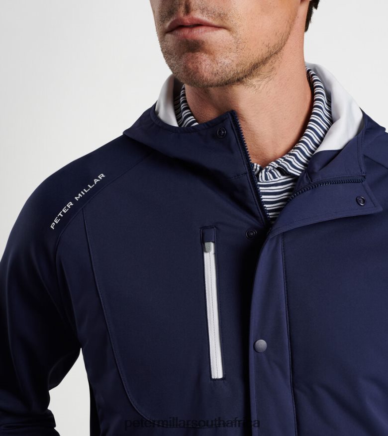 Navy Men Peter Millar Weld Half Snap Hoodie Apparel B62P4F795