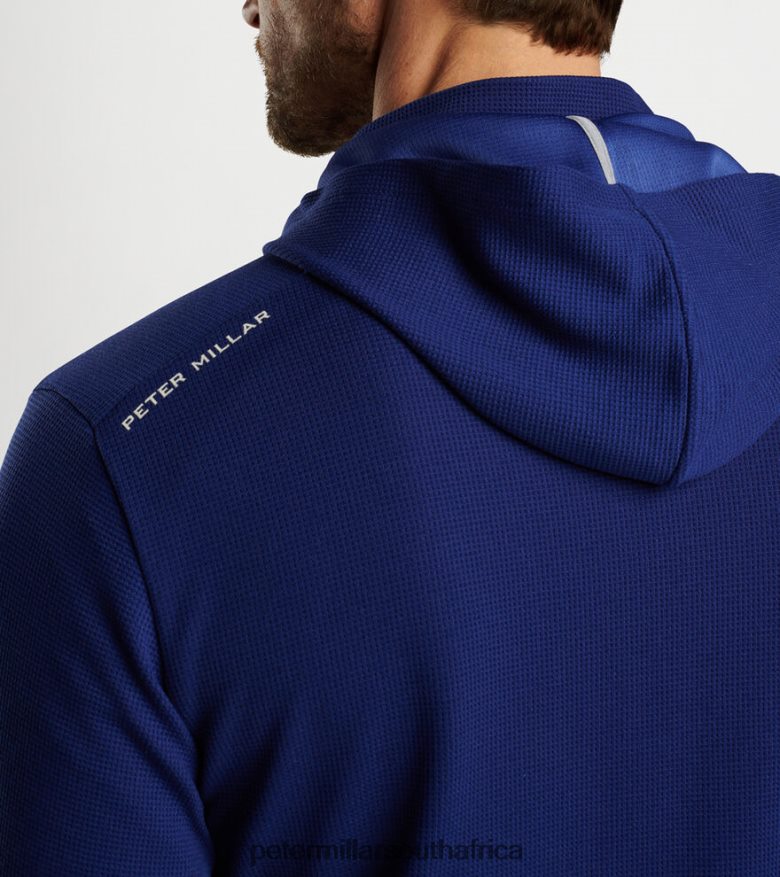 Sport Navy Men Peter Millar Grid Performance Half-Zip Hoodie Apparel B62P4F752