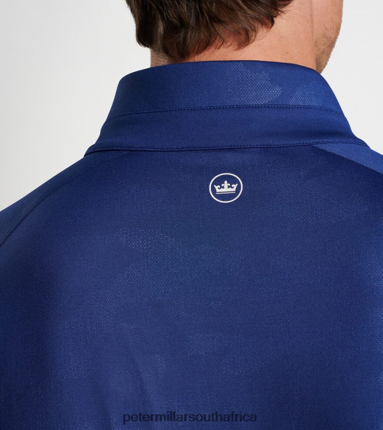 Sport Navy Men Peter Millar Verge Logo Camo Performance Quarter-Zip Apparel B62P4F796