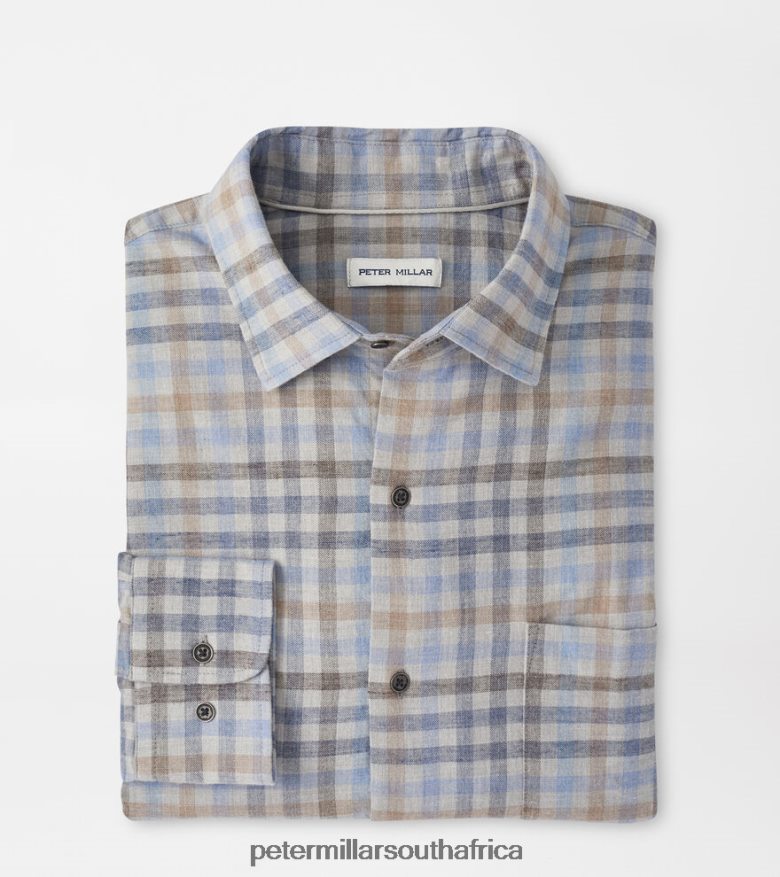 British Grey Men Peter Millar Hill Point Cotton Sport Shirt Apparel B62P4F477