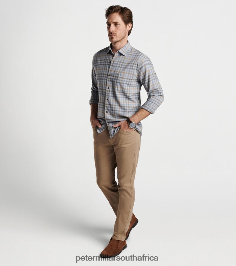 British Grey Men Peter Millar Hill Point Cotton Sport Shirt Apparel B62P4F477