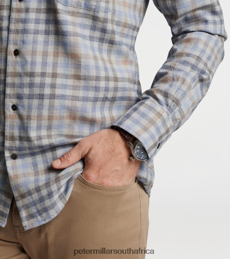 British Grey Men Peter Millar Hill Point Cotton Sport Shirt Apparel B62P4F477