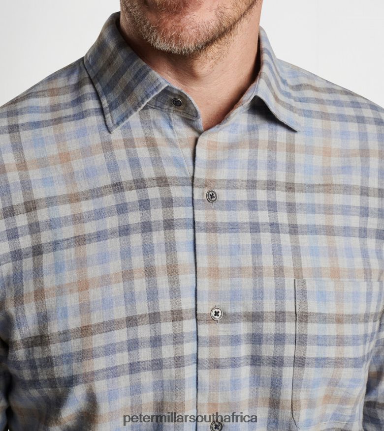 British Grey Men Peter Millar Hill Point Cotton Sport Shirt Apparel B62P4F477