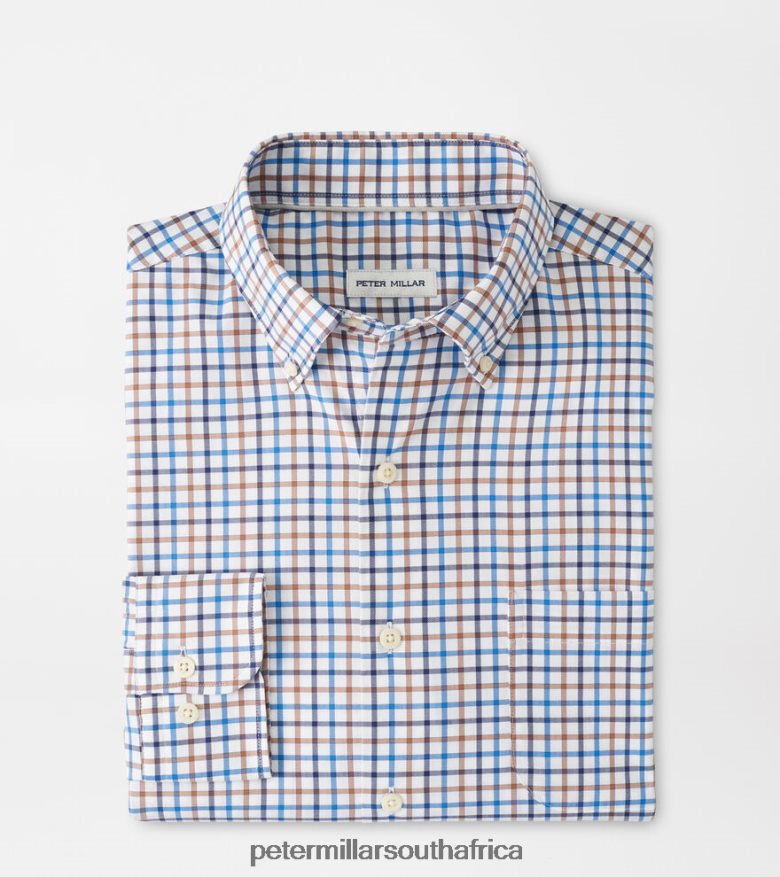 British Tan Men Peter Millar Cutler Cotton-Stretch Sport Shirt Apparel B62P4F472