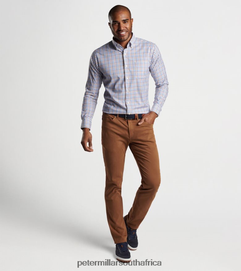 British Tan Men Peter Millar Cutler Cotton-Stretch Sport Shirt Apparel B62P4F472