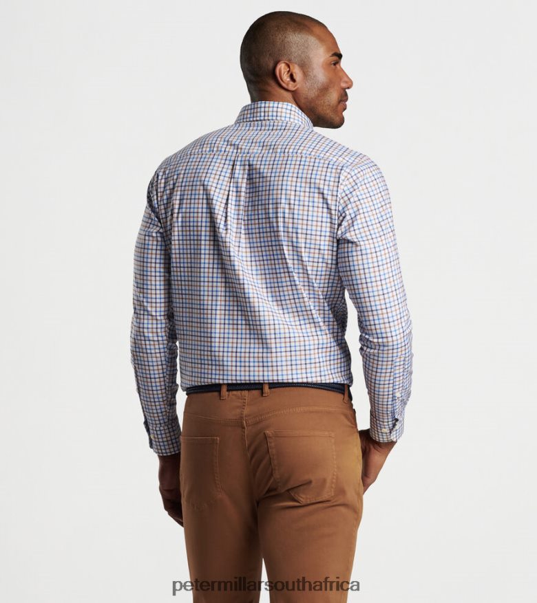 British Tan Men Peter Millar Cutler Cotton-Stretch Sport Shirt Apparel B62P4F472