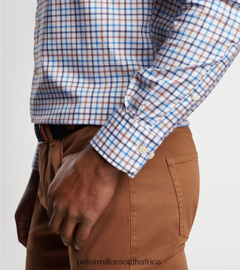 British Tan Men Peter Millar Cutler Cotton-Stretch Sport Shirt Apparel B62P4F472