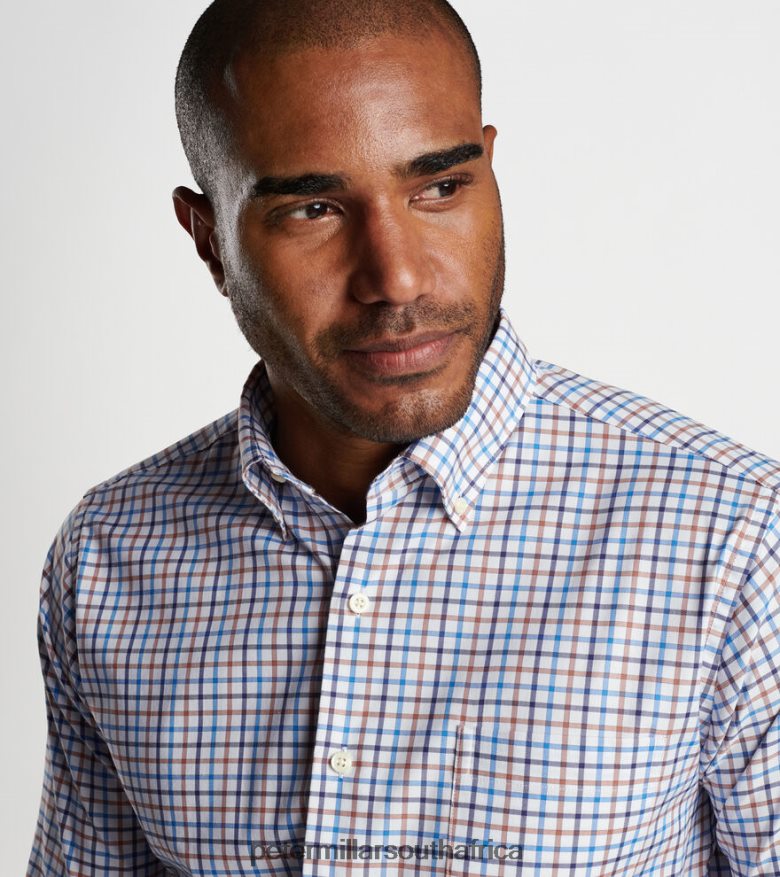 British Tan Men Peter Millar Cutler Cotton-Stretch Sport Shirt Apparel B62P4F472