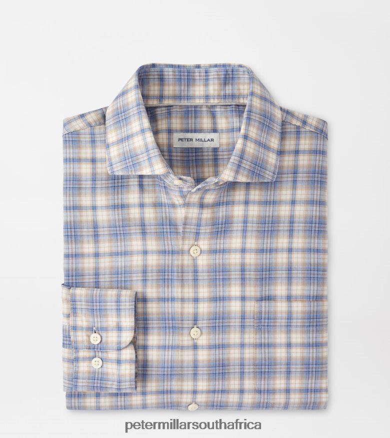 Cape Blue Men Peter Millar Wallen Cotton Sport Shirt Apparel B62P4F485