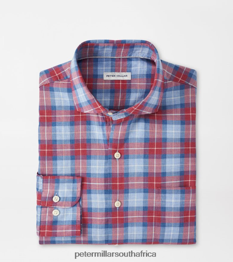 Cottage Blue Men Peter Millar Alton Cotton Sport Shirt Apparel B62P4F465