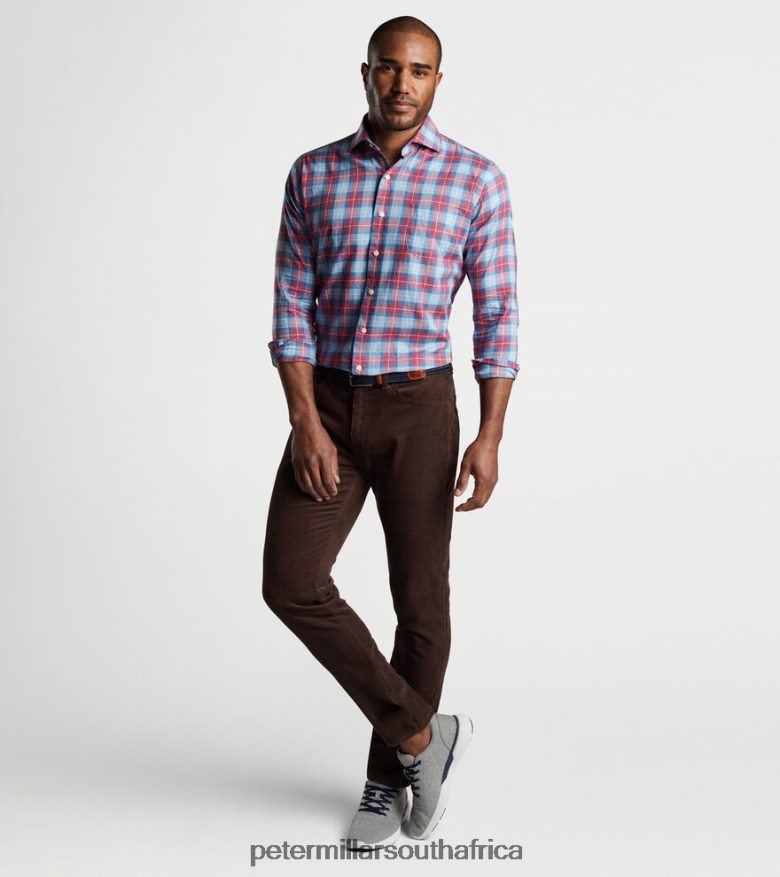 Cottage Blue Men Peter Millar Alton Cotton Sport Shirt Apparel B62P4F465