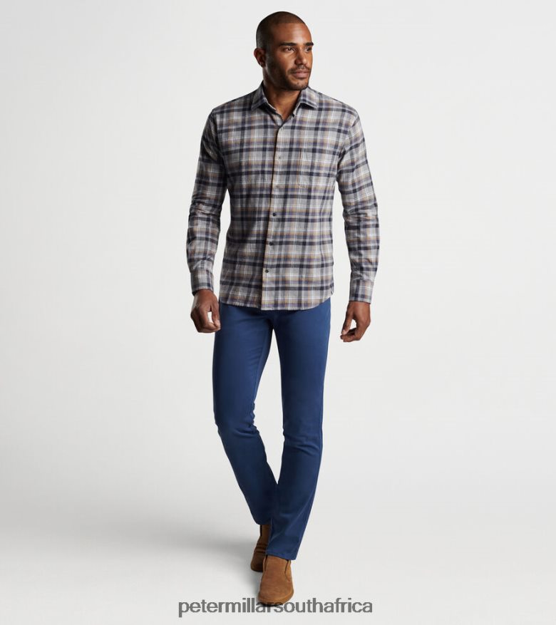 Gale Grey Men Peter Millar Iron Way Cotton Sport Shirt Apparel B62P4F468