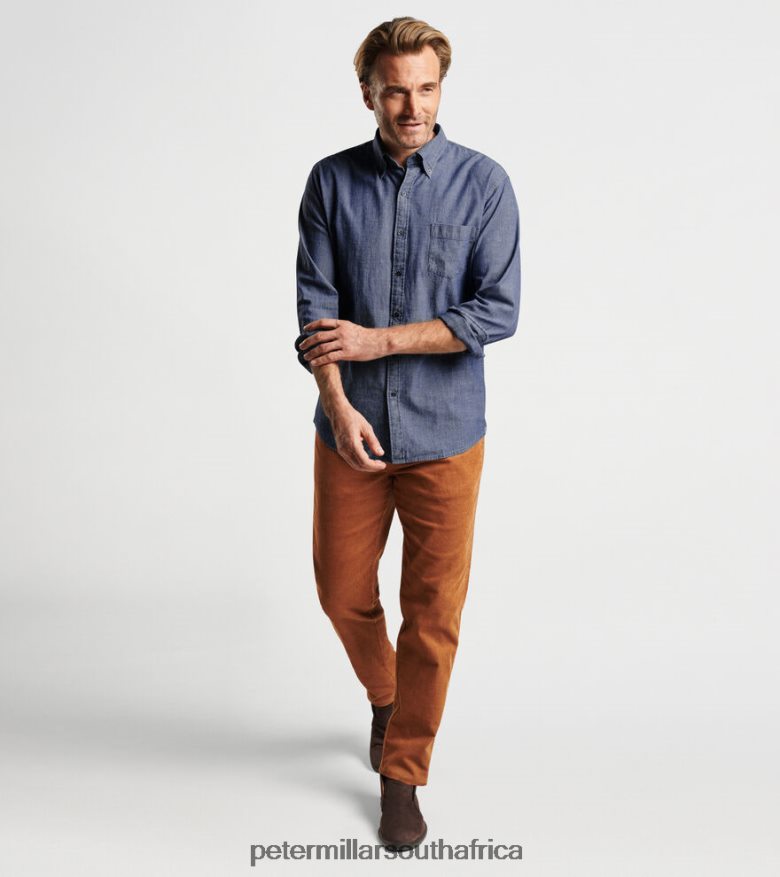 Indigo Men Peter Millar Tamworth Chambray Sport Shirt Apparel B62P4F475