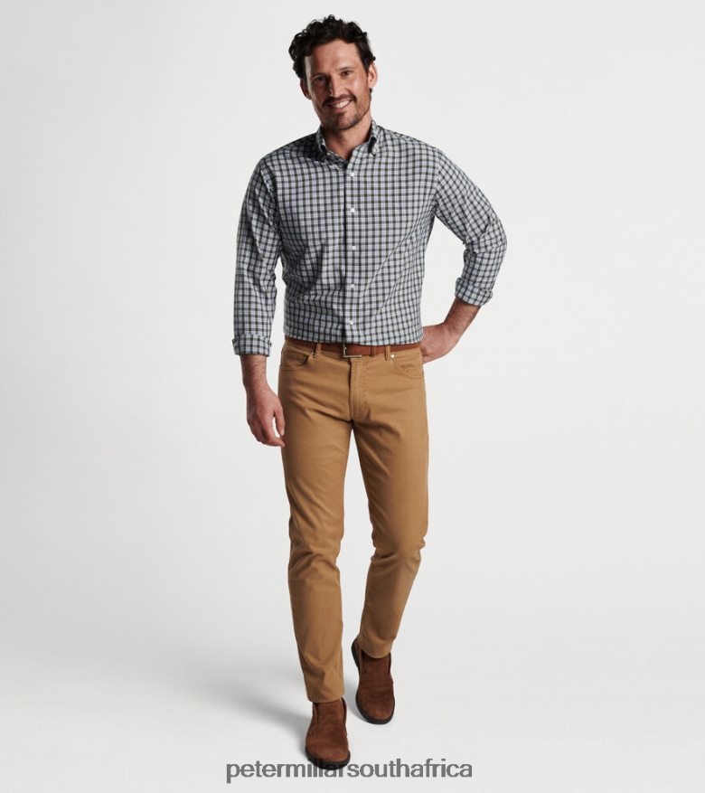 Loden Men Peter Millar Sherwin Performance Poplin Sport Shirt Apparel B62P4F473