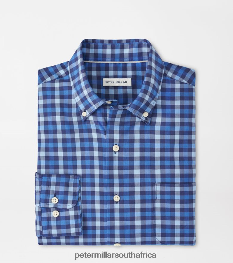 Navy Men Peter Millar Becket Cotton-Stretch Sport Shirt Apparel B62P4F456