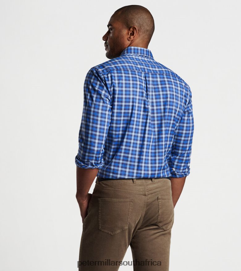 Navy Men Peter Millar Becket Cotton-Stretch Sport Shirt Apparel B62P4F456