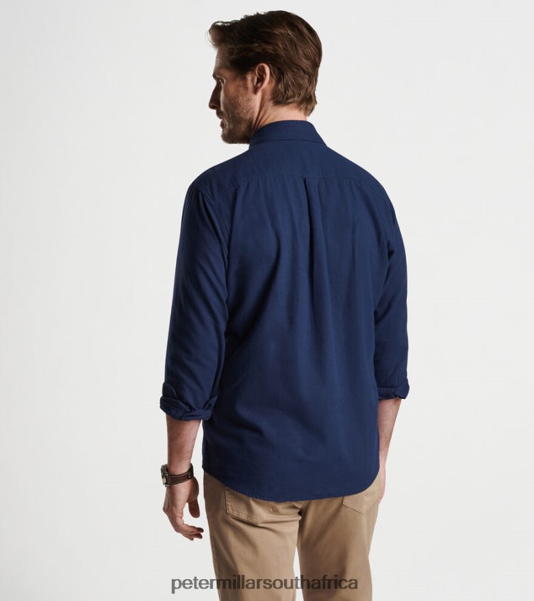 Navy Men Peter Millar Fallside Cotton Sport Shirt Apparel B62P4F495