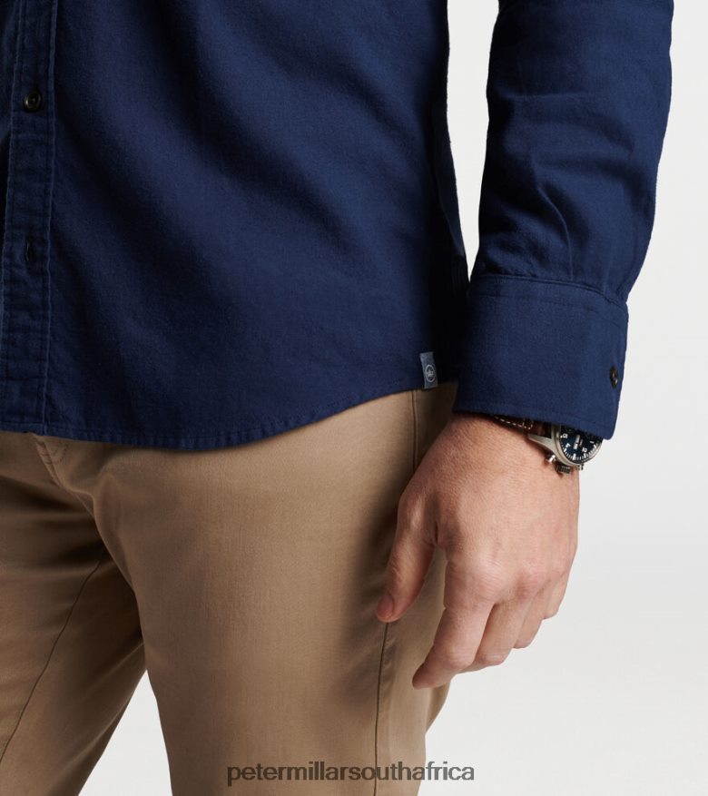Navy Men Peter Millar Fallside Cotton Sport Shirt Apparel B62P4F495