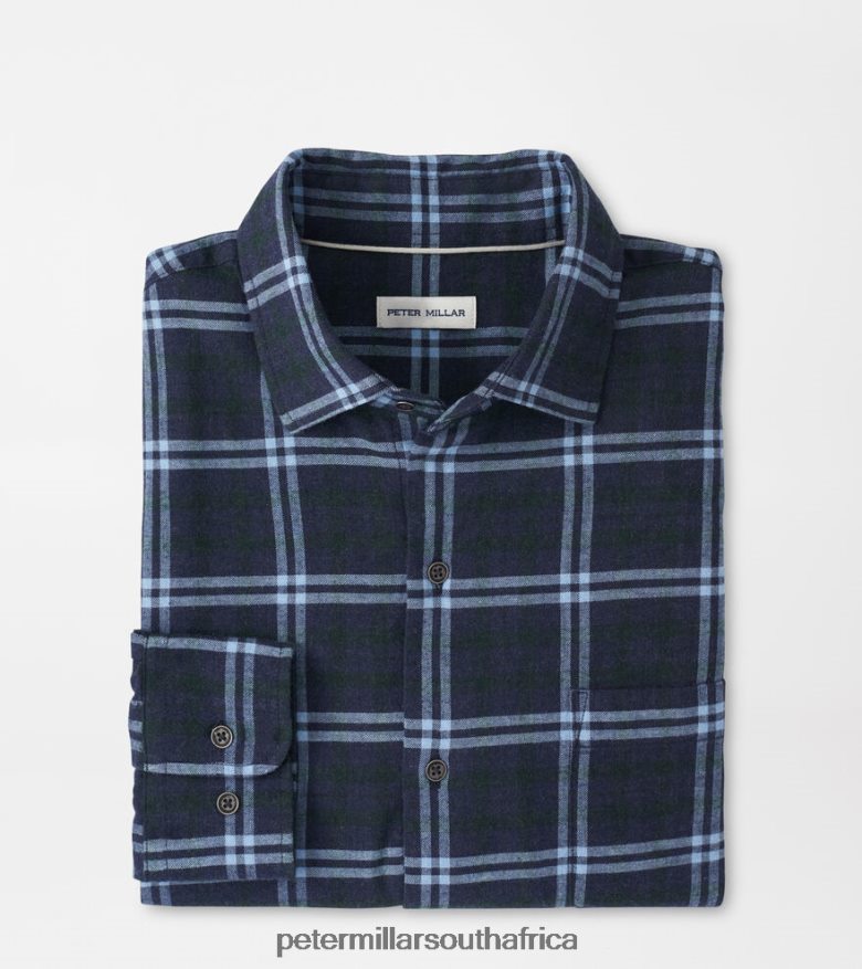 Navy Men Peter Millar Glenbrook Cotton Sport Shirt Apparel B62P4F486