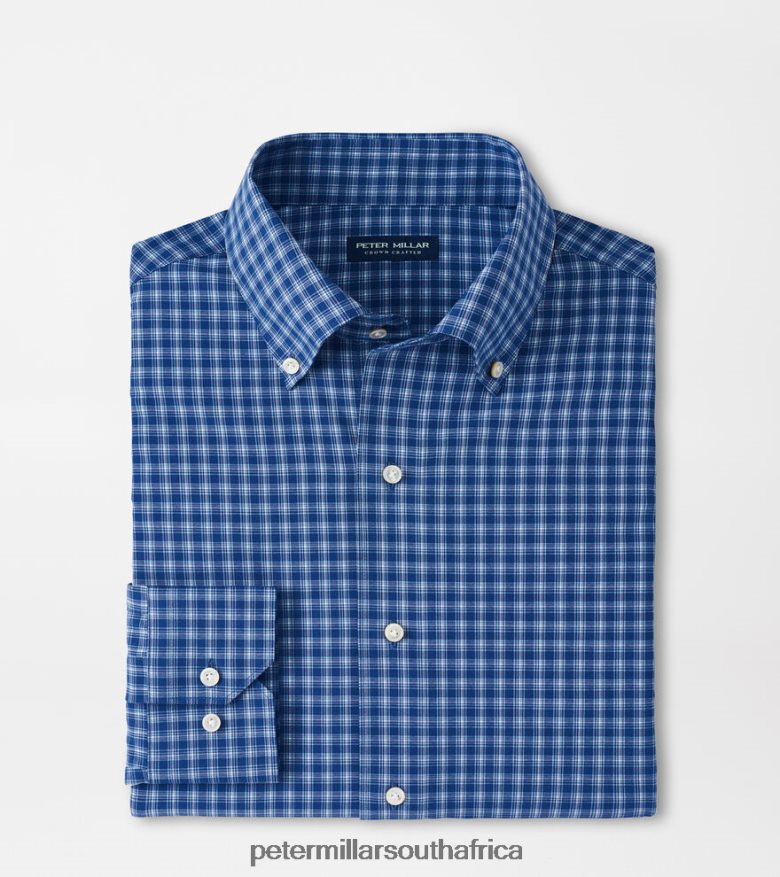 Navy Men Peter Millar Whipple Performance Poplin Sport Shirt Apparel B62P4F491