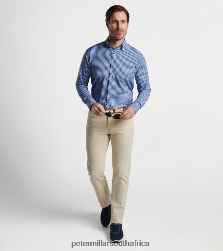 Sport Navy Men Peter Millar Ashbury Performance Twill Sport Shirt Apparel B62P4F448