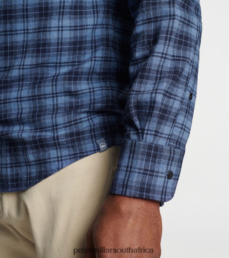 Twilight Blue Men Peter Millar Crestline Cotton Sport Shirt Apparel B62P4F484