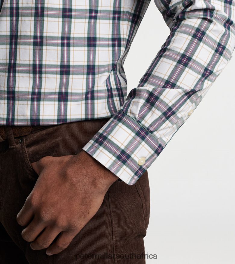 Twilight Purple Men Peter Millar Randall Performance Poplin Sport Shirt Apparel B62P4F467