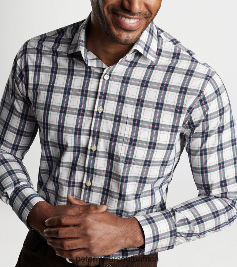 Twilight Purple Men Peter Millar Randall Performance Poplin Sport Shirt Apparel B62P4F467