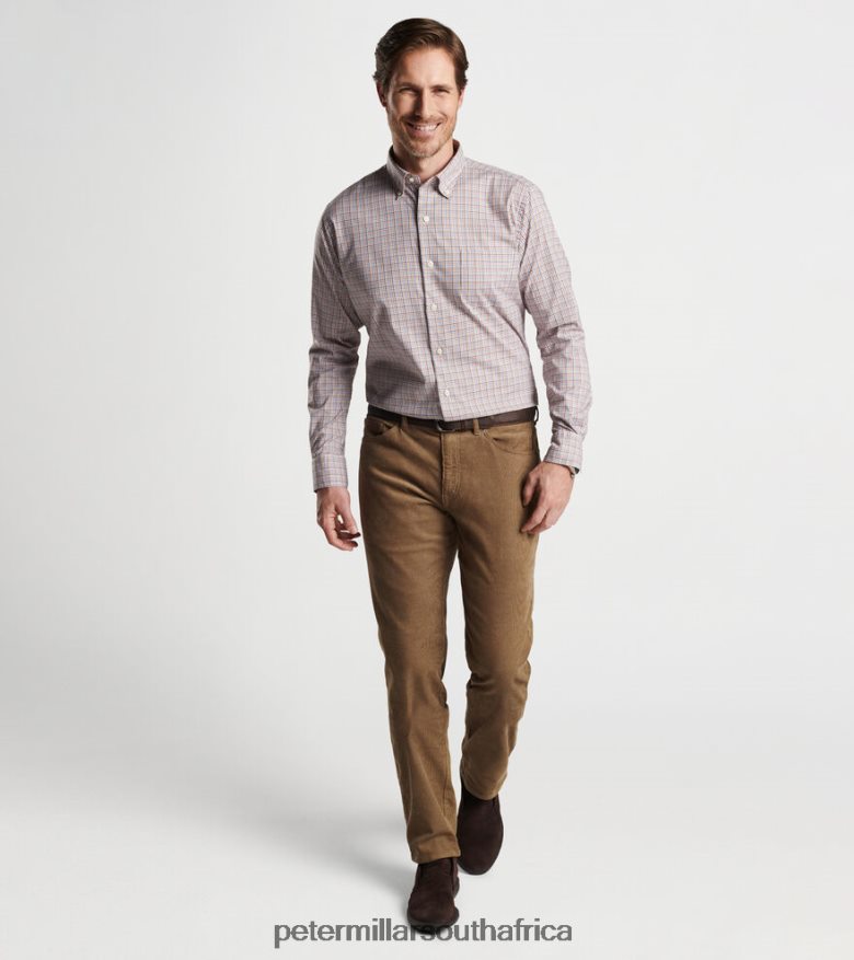 Twilight Red Men Peter Millar Market Cotton-Stretch Sport Shirt Apparel B62P4F470