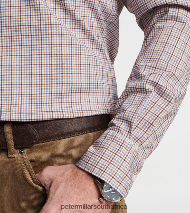 Twilight Red Men Peter Millar Market Cotton-Stretch Sport Shirt Apparel B62P4F470