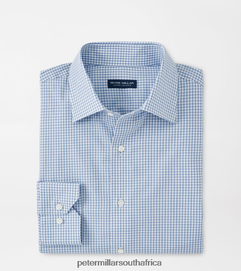 Vintage Indigo Men Peter Millar Francis Cotton Sport Shirt Apparel B62P4F463