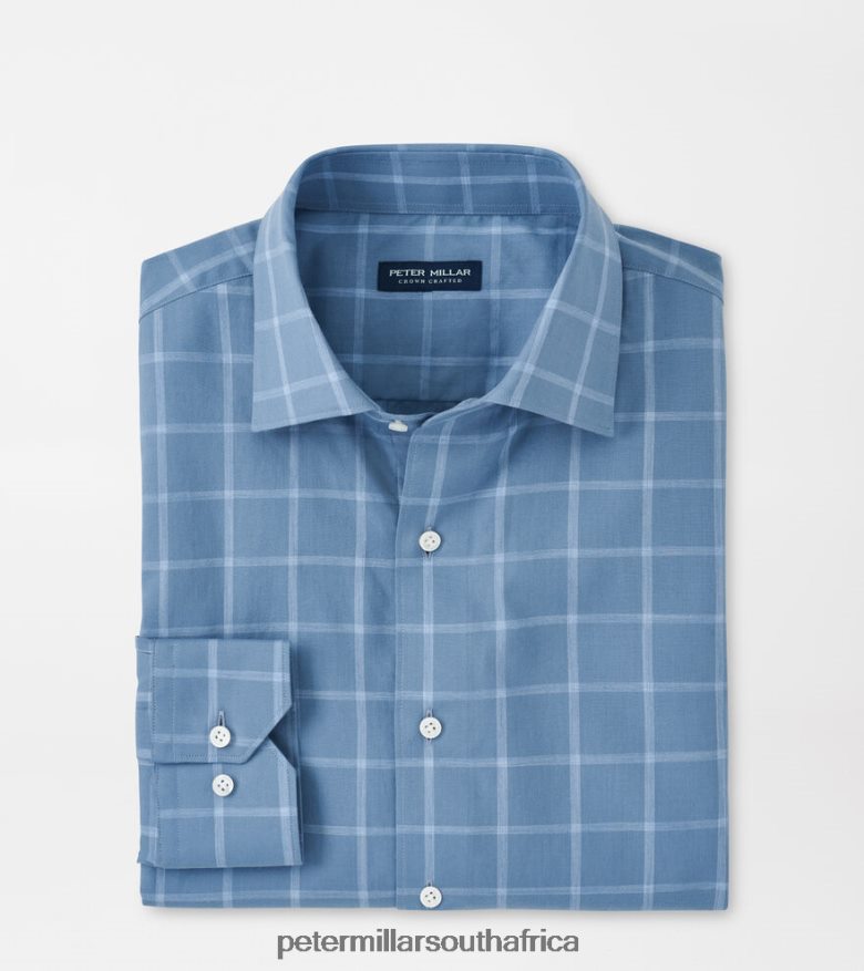 Vintage Indigo Men Peter Millar Hamlin Winter Soft Twill Sport Shirt Apparel B62P4F480