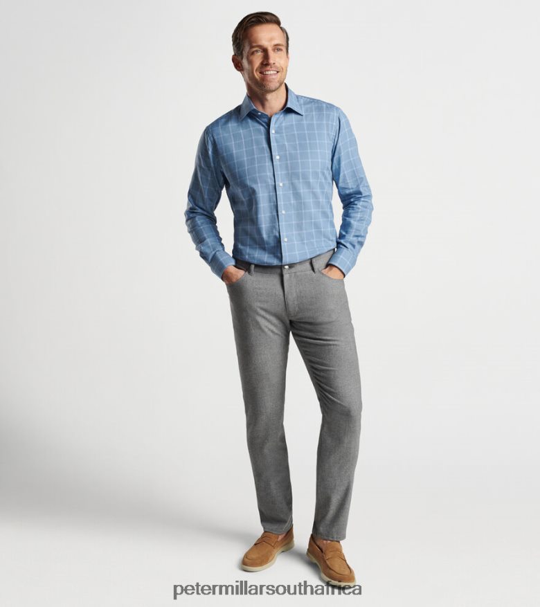 Vintage Indigo Men Peter Millar Hamlin Winter Soft Twill Sport Shirt Apparel B62P4F480