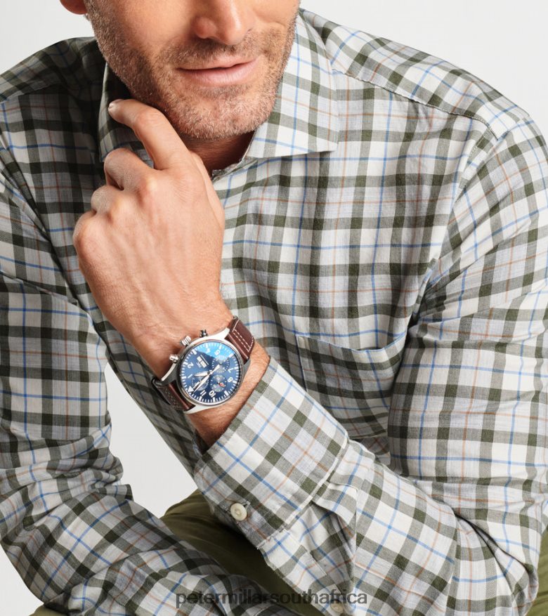 Winter Ivory Men Peter Millar Alton Cotton Sport Shirt Apparel B62P4F466